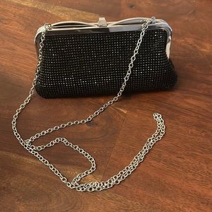 BNIB David’s bridal black beaded clutch crossbody bag brand new never used